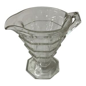 Indiana Clear Glass Tea Room Mini Creamer Cream Pitcher Depression Art Deco